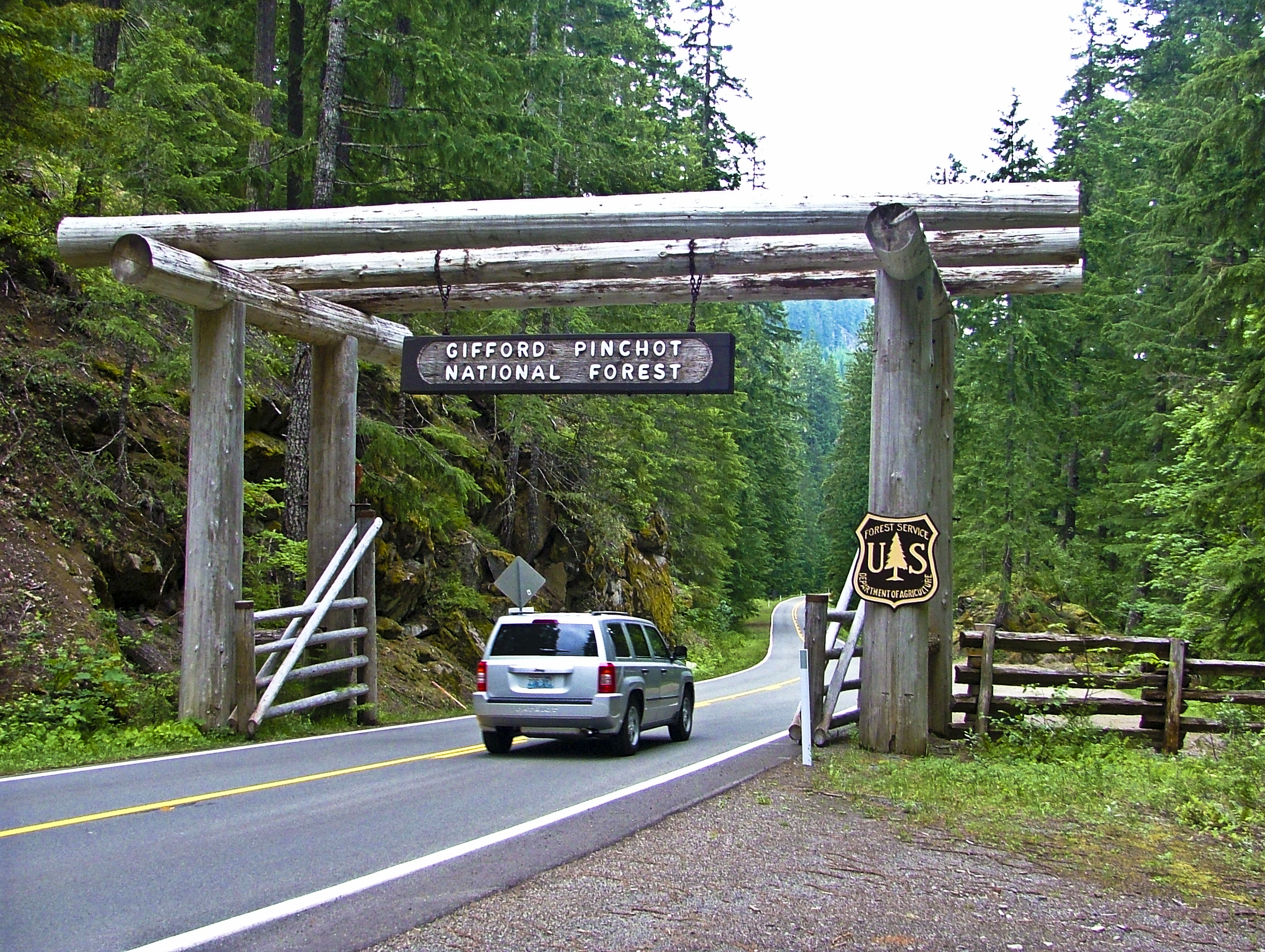 Entrance to Gifford Pinchot National Forest in Washington state, site of illegal logging